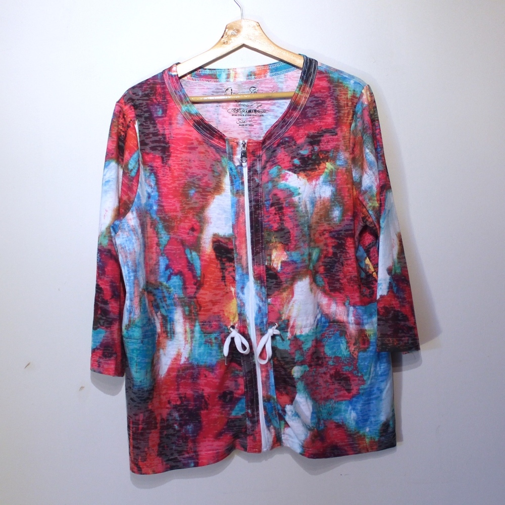 Onque Unique Casuals Multi-color Zip up jacket L